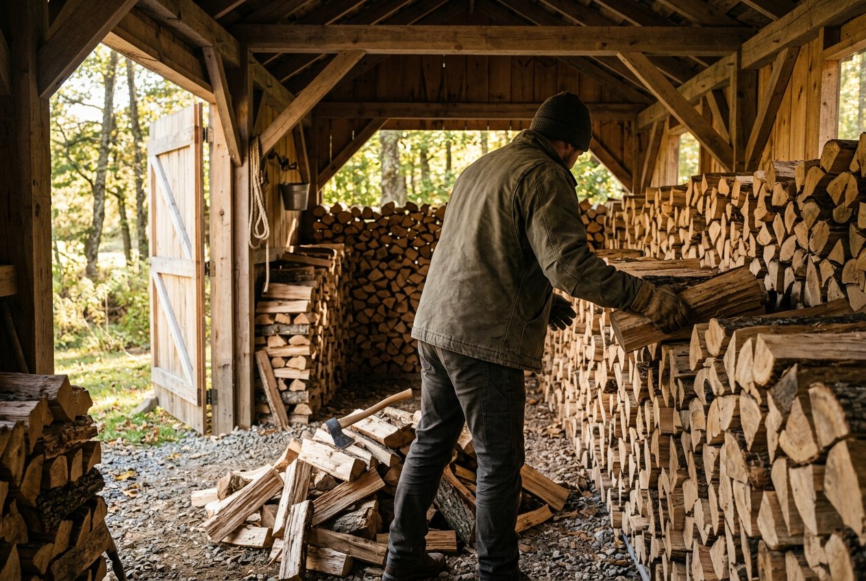 Каминный запас на сезон в Быкове, берёза камерной сушки